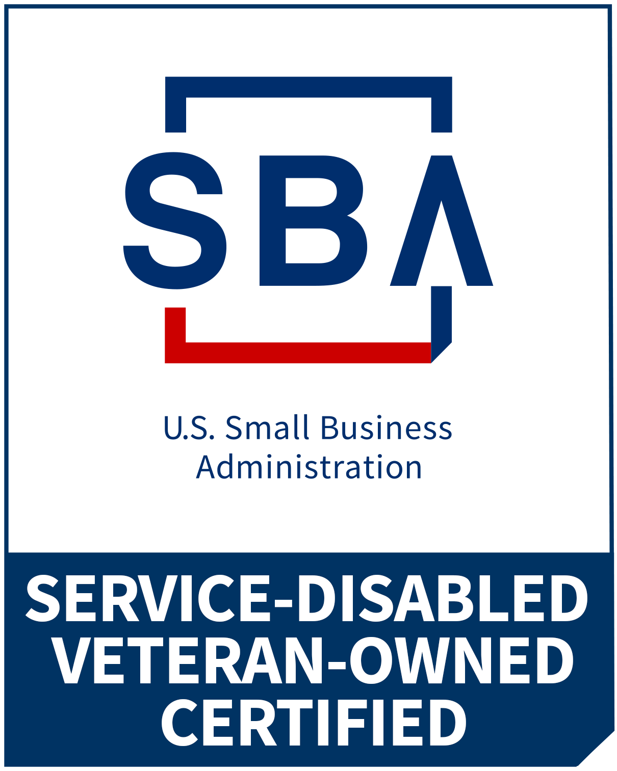 U.S. Small Business Administration (SBA) Badge, Service-Disabled, Veteran-Owned certified